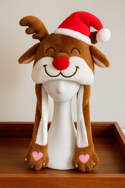 Festive Fun Plush Hat with Moving Ears